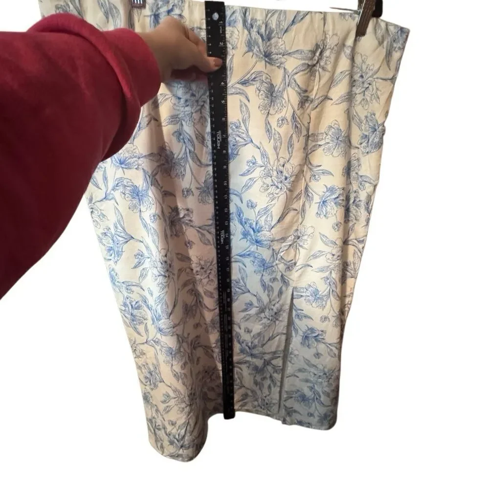 NWOT- A New Day- Women's Garden Party Midi A-Line Blue Toile Skirt, Plus Size 18